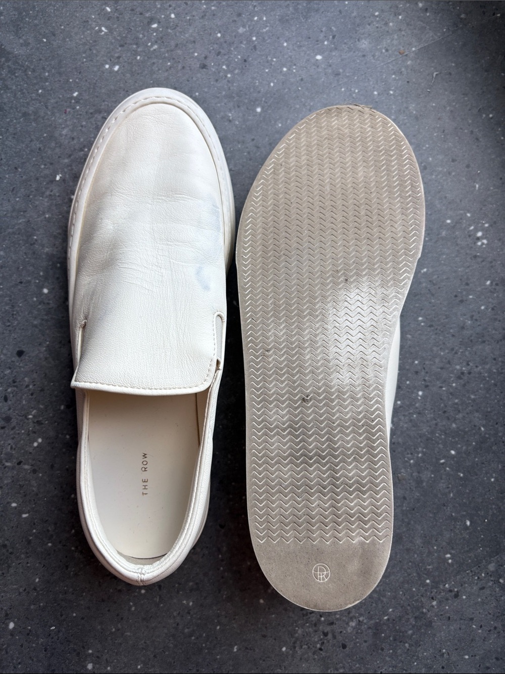The Row women’s Cream Leather Slip-On Loafers - Picture 6 of 6